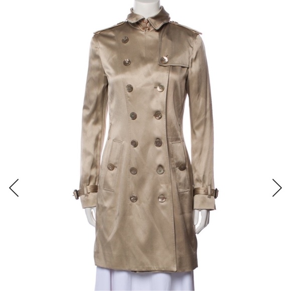 Burberry 100% Mulberry Silk Trench Coat - Picture 12 of 13